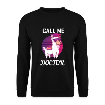 Call me Doctor - Doctorat en alpaga Lama - Sweat-shirt Unisexe - noir - Devant - Alina (178cm) & Michal (187cm)