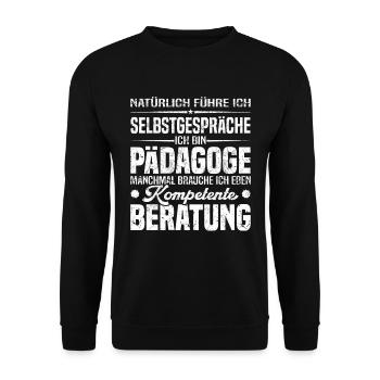 Pädagoge - Unisex Pullover - Schwarz - Vorne - Alina (178cm) & Michal (187cm)
