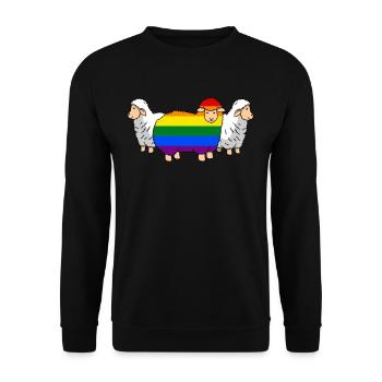 famille de moutons arc-en-ciel LGBT Gay Pride Lgbtq - Sweat-shirt Unisexe - noir - Devant - Alina (178cm) & Michal (187cm)