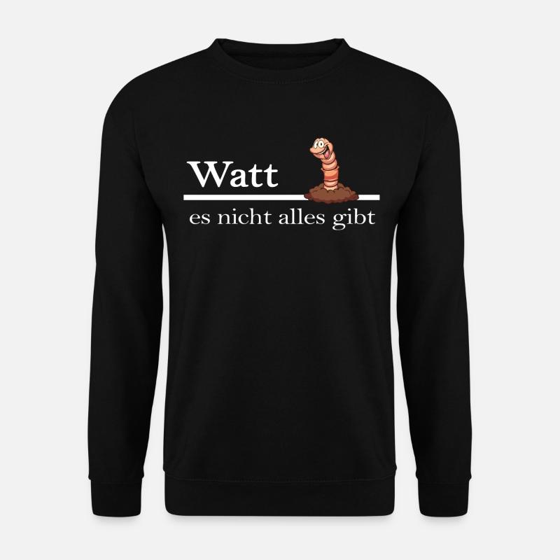 wattwandern wattwurm moin moin nordsee - Unisex Pullover - Schwarz