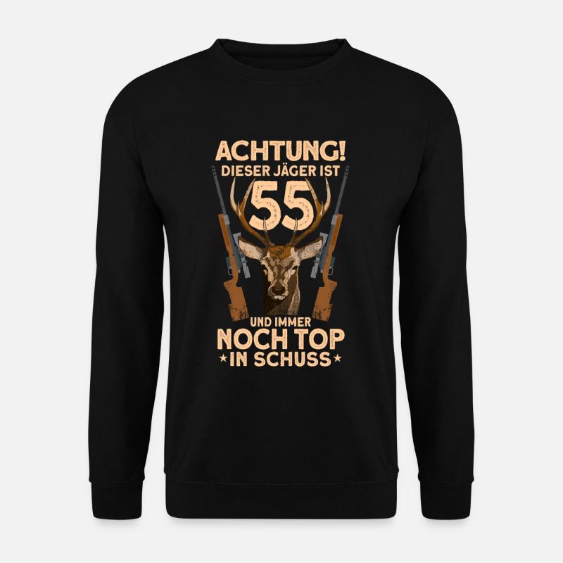 55 Jahre Rehbock Jäger Geburtstag Jagen Geschenk - Unisex Pullover - Schwarz