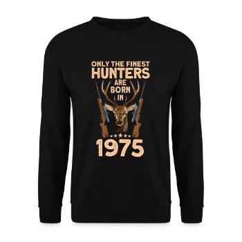Jäger 47. Geburtstag Hirsch Jagen Geschenk - Unisex Pullover - Schwarz - Vorne - Alina (178cm) & Michal (187cm)