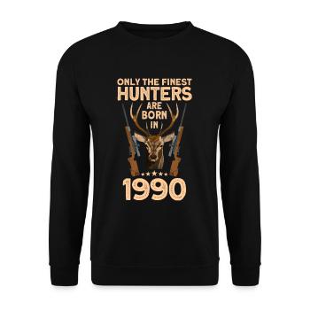 Jäger 32. Geburtstag Hirsch Jagen Geschenk - Unisex Pullover - Schwarz - Vorne - Alina (178cm) & Michal (187cm)