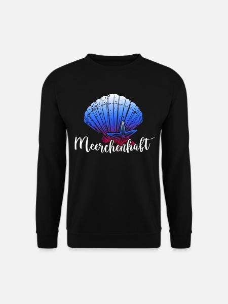 meer meerweh moin moin meerjungfrau küstenkind - Unisex Pullover - Schwarz