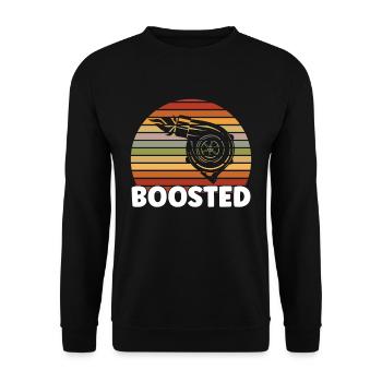 Turbocompresseur Voiture Vintage Boosted Tuning - Sweat-shirt Unisexe - noir - Devant - Alina (178cm) & Michal (187cm)