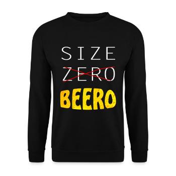 lustiger Bierspruch, Beer, Bier, Size Biero - Unisex Pullover - Schwarz - Vorne - Alina (178cm) & Michal (187cm)