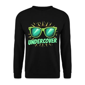 Funny Sunglasses and Undercover Speech Costume - Unisex Sweatshirt - black - Front - Alina (178cm) & Michal (187cm)