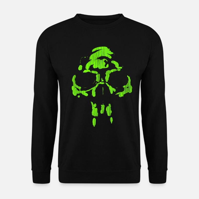 Neandertaler Neon Totenkopf - Minimal Horror - Unisex Pullover - Schwarz