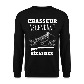 Chasser la bonne bécasse humour chasseur - Sweat-shirt Unisexe - noir - Devant - Alina (178cm) & Michal (187cm)