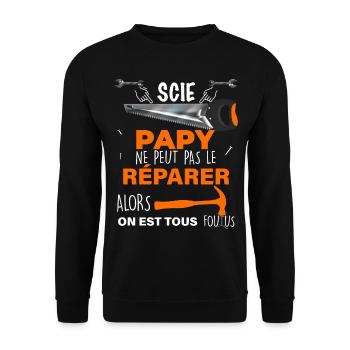 Papy et ses outils de bricolage - Sweat-shirt Unisexe - noir - Devant - Alina (178cm) & Michal (187cm)
