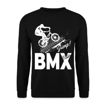 BMX jump extreme, idée cadeau papa et fils - Sweat-shirt Unisexe - noir - Devant - Alina (178cm) & Michal (187cm)