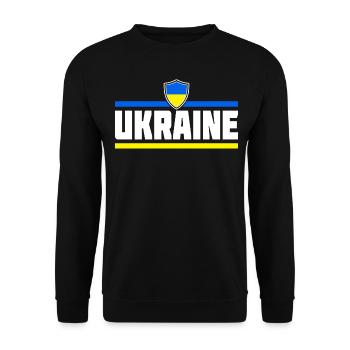 Drapeau drapeau Ukraine Football - Sweat-shirt Unisexe - noir - Devant - Alina (178cm) & Michal (187cm)