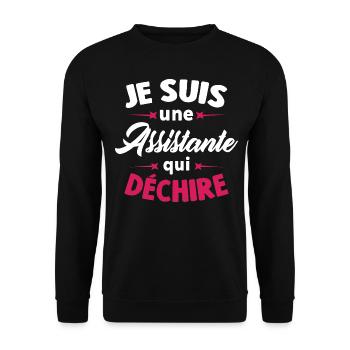 Je Suis Une Assistante Qui Déchire - Sweat-shirt Unisexe - noir - Devant - Alina (178cm) & Michal (187cm)