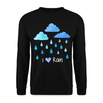 I love rain, raindrops, weather clouds, wet - Unisex Sweatshirt - black - Front - Alina (178cm) & Michal (187cm)