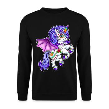 Licorne Halloween 2022 - Sweat-shirt Unisexe - noir - Devant - Alina (178cm) & Michal (187cm)