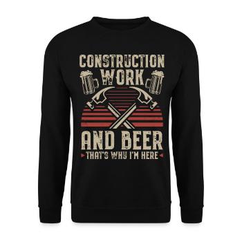 Bauarbeiter - Unisex Pullover - Schwarz - Vorne - Alina (178cm) & Michal (187cm)