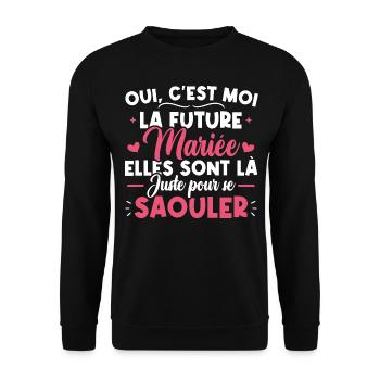 Oui, c'est moi la future mariée - Sweat-shirt Unisexe - noir - Devant - Alina (178cm) & Michal (187cm)