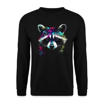 Raton laveur Forêt animale Coloré - Sweat-shirt Unisexe - noir - Devant - Alina (178cm) & Michal (187cm)
