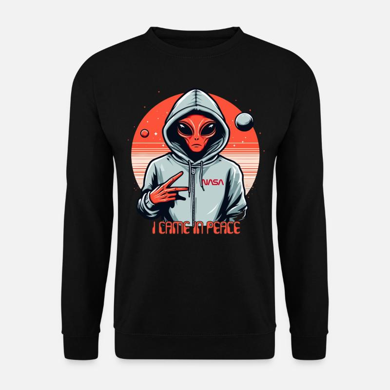 ALIEN KAM IN FRIEDEN - Unisex Pullover - Schwarz