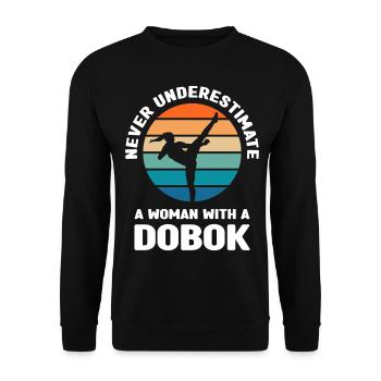 Tang Soo Do Kämpfer | Koreanisch Kämpfen Geschenke - Unisex Pullover - Schwarz - Vorne - Alina (178cm) & Michal (187cm)