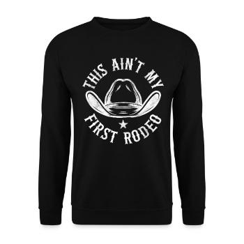 Das ist nicht mein erstes Rodeo - Unisex Pullover - Schwarz - Vorne - Alina (178cm) & Michal (187cm)