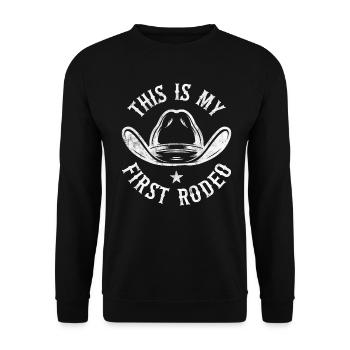 Das ist mein erstes Rodeo - Unisex Pullover - Schwarz - Vorne - Alina (178cm) & Michal (187cm)