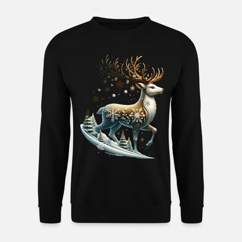 Rentier Schneeflocke Christmas Xmas - Unisex Pullover - Schwarz