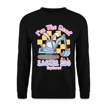 I m the real Easter Egg - Unisex Pullover - Schwarz - Vorne - Alina (178cm) & Michal (187cm)