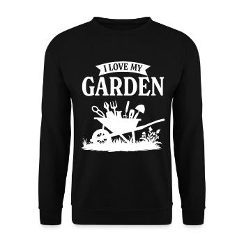 I love my garden - Unisex Sweatshirt - black - Front - Alina (178cm) & Michal (187cm)