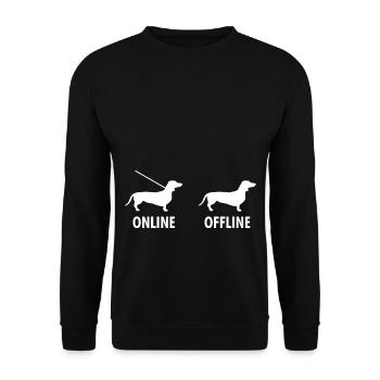 drôle doux teckel chien cadeau homme-chien - Sweat-shirt Unisexe - noir - Devant - Alina (178cm) & Michal (187cm)