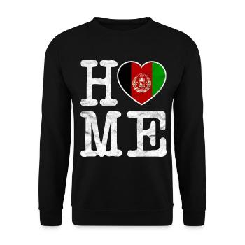 Afghanistan Flagge Paschtun افغانستان Geschenk - Unisex Pullover - Schwarz - Vorne - Alina (178cm) & Michal (187cm)