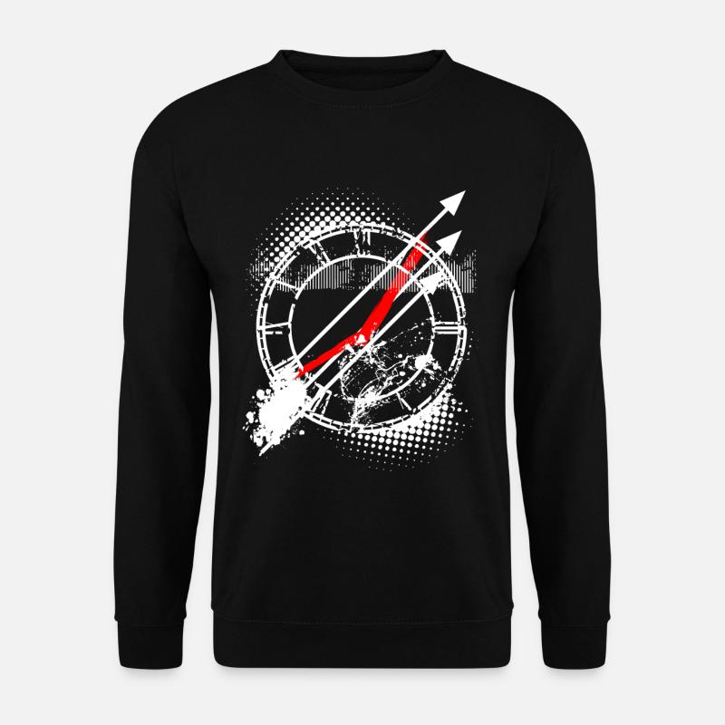 Tattoo Style Ziffernblatt Uhr - Unisex Pullover - Schwarz
