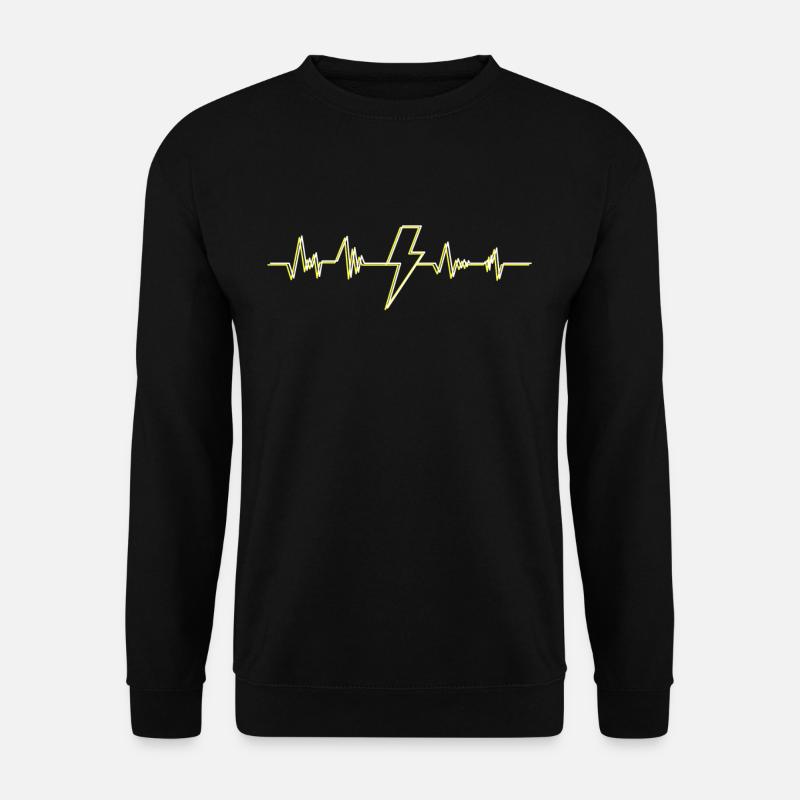 Herzschlag Elektriker Elektrotechnik Blitz - Unisex Pullover - Schwarz