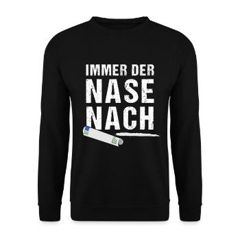 Koks Spruch Kokain Druffi Koksnase Raver Party - Unisex Pullover - Schwarz - Vorne - Alina (178cm) & Michal (187cm)