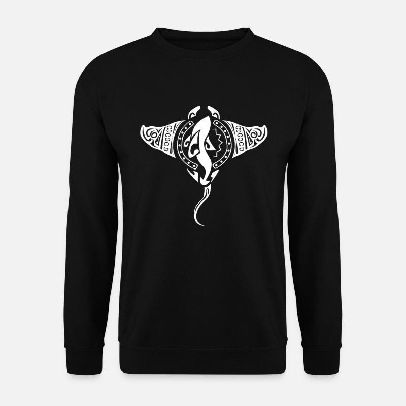 Manatarochen Hai Mandala Taucher Manta Rochen - Unisex Pullover - Schwarz