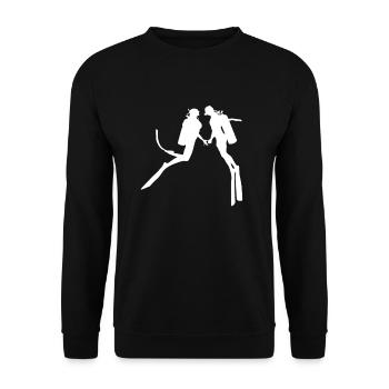 Tauchen Liebespaar Ehepaar - Unisex Pullover - Schwarz - Vorne - Alina (178cm) & Michal (187cm)