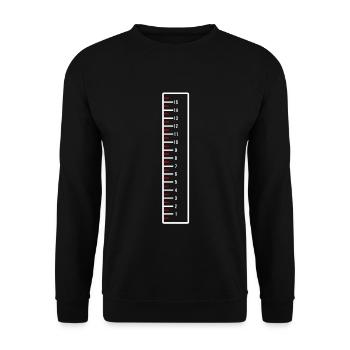 Poisson ruban à mesurer poisson taille mesure cadeau - Sweat-shirt Unisexe - noir - Devant - Alina (178cm) & Michal (187cm)