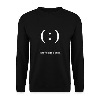 Schrödingers Smile Geschenk Physik Student Nerd - Unisex Pullover - Schwarz - Vorne - Alina (178cm) & Michal (187cm)