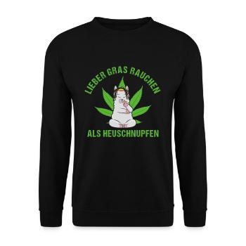 Spruch Kiffer - Unisex Pullover - Schwarz - Vorne - Alina (178cm) & Michal (187cm)