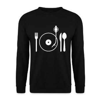 Cadeau pour les fans de vinyle - Sweat-shirt Unisexe - noir - Devant - Alina (178cm) & Michal (187cm)