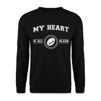 New Zealand My Heart Is All Black - Unisex Sweatshirt - black - Front - Alina (178cm) & Michal (187cm)
