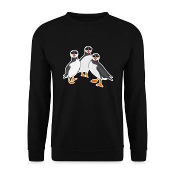 Puffin puffins puffin Island holiday - Unisex Sweatshirt - black - Front - Alina (178cm) & Michal (187cm)