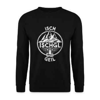 Ischgl Apres Ski Geschenk - Unisex Pullover - Schwarz - Vorne - Alina (178cm) & Michal (187cm)