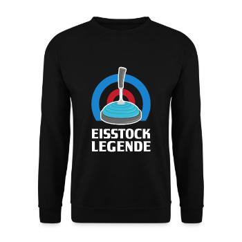 Eisstockschießen Eisstock Legende Stockschütze - Unisex Pullover - Schwarz - Vorne - Alina (178cm) & Michal (187cm)