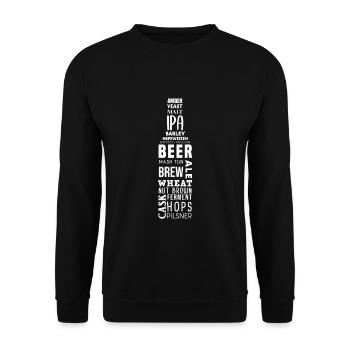 Bierbrauer Braumeister drinking beer bottle of beer - Unisex Sweatshirt - black - Front - Alina (178cm) & Michal (187cm)