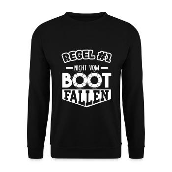 Boot Segelschiff Segler Skipper Kapitän Segeln - Unisex Pullover - Schwarz - Vorne - Alina (178cm) & Michal (187cm)