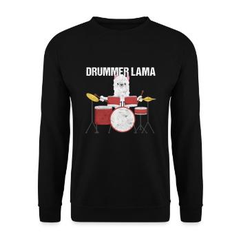 Batterie Lama Alpaka batteur musicien - Sweat-shirt Unisexe - noir - Devant - Alina (178cm) & Michal (187cm)