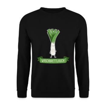 Lauch Fitness Pumper Waschbrettlauch Gym - Unisex Pullover - Schwarz - Vorne - Alina (178cm) & Michal (187cm)