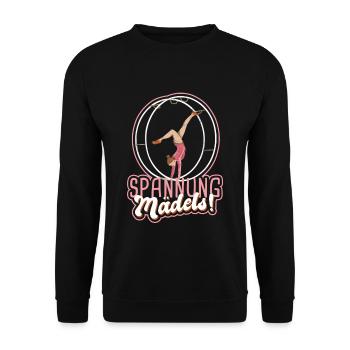 Rhönradturnen Mädchen Rhönradturnerin Rhönrad - Unisex Pullover - Schwarz - Vorne - Alina (178cm) & Michal (187cm)