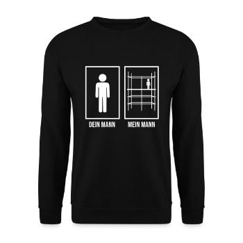 Ehefrau Gerüstbauer - Unisex Pullover - Schwarz - Vorne - Alina (178cm) & Michal (187cm)